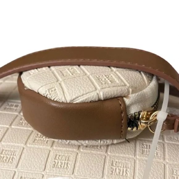 NWT Oatmeal & Tan Steve Madden Embossed Cosmetic Bag with Pouch - Picture 2 of 10